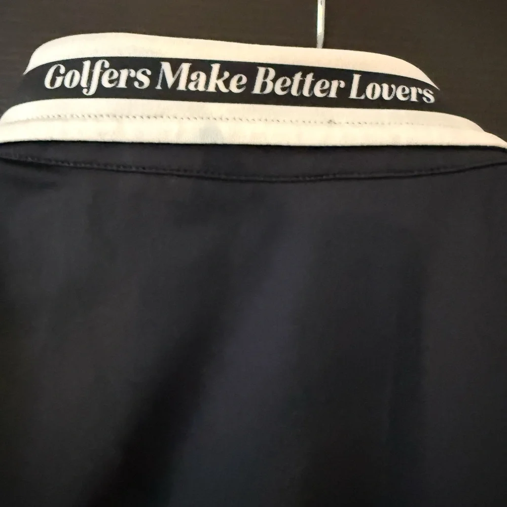 Last chance ⛳️Fore All Golfers make better lovers Black Sleeveless Polo Size L - Picture 2 of 3